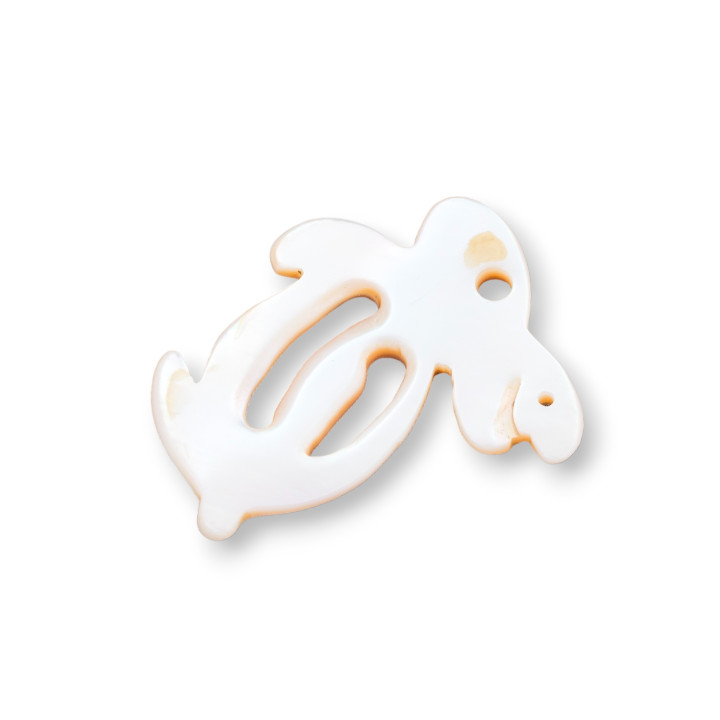 Mother of Pearl Pendant Component Cappuccino MOD49 30x33mm 2τμχ