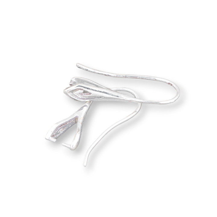 Base Pour Boucles D'Oreilles Argent 925 Crochet 04x22mm 8 Paires Argent