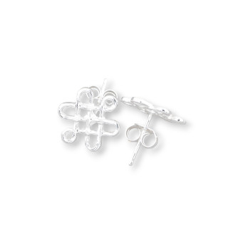 Base Pour Boucles D'oreilles En Argent 925 Infinity Stud 14mm 3 Paires Argent