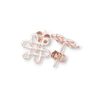 Base Pour Boucles D'oreilles En Argent 925 Infinity Stud 14mm 3 Paires Or Rose