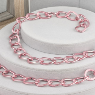 Catena Di Alluminio Groumette Ovale 19x26mm Rosa 1 Metro