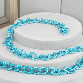 Catena Di Alluminio Ovale Rigato 15x21mm Blu 1 Metro