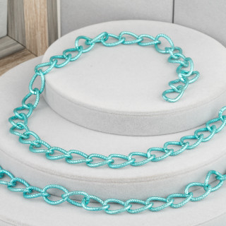 Catena Di Alluminio Ovale Diamantato 14x20mm Verde 1 Metro