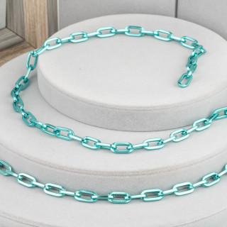 Chaîne Ovale Aluminium Carré 8x16mm Vert 1mt
