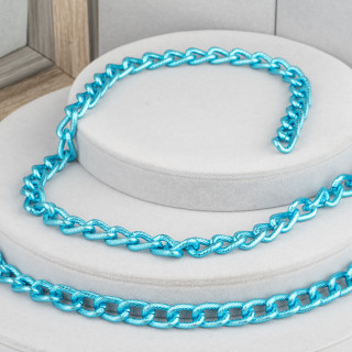 Ριγέ Οβάλ Αλυσίδα Αλουμινίου 11x16mm Μπλε 1μ