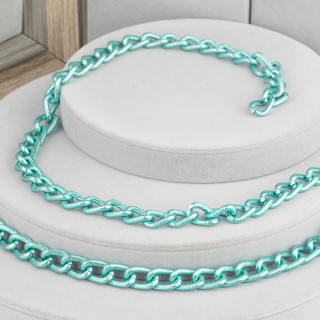 Catena Di Alluminio Ovale Rigato 11x16mm Verde 1 Metro