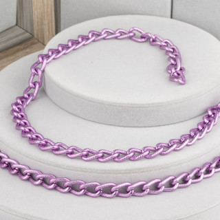 Cadena Aluminio Oval Rayado 11x16mm Morado 1mt