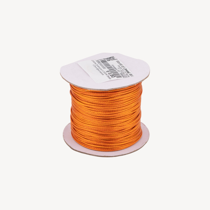 Cuerda Cordon Algodon Encerado 1,0mm 100mt Naranja