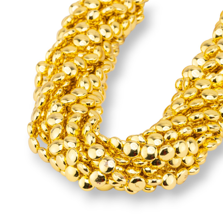 Moneda Hematites Redondo Plano Liso 6mm Oro 18k