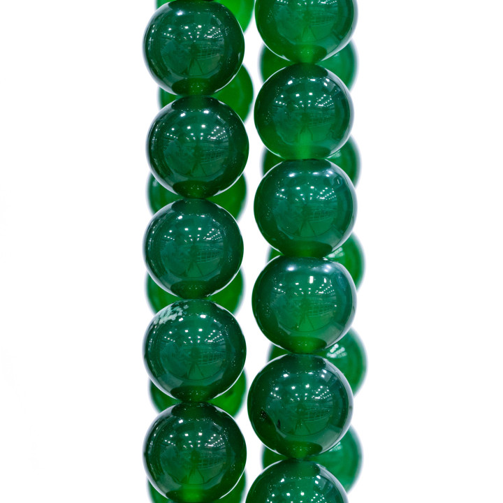 Agate Verte Ronde Lisse 12mm