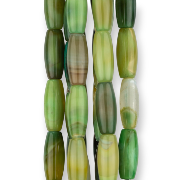 Ágata Ácida Verde Arroz Rayada 8x20mm