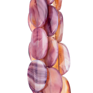 Agate Violette Ovale Plaque Facette 30x40mm Violet Dégradé Pêche