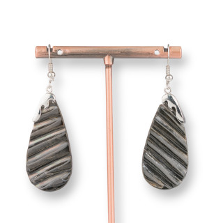 Bronze Earrings with Mother of Pearl 20x60mm MOD1
