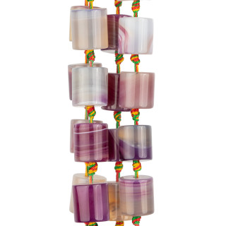 Cilindro Rayado Agata Morada 16x18mm Transparente