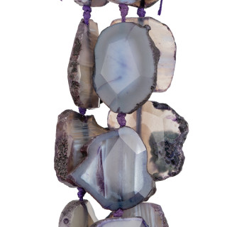 Agata Viola Striata Grezza Piatta Sfaccettata 30-40mm