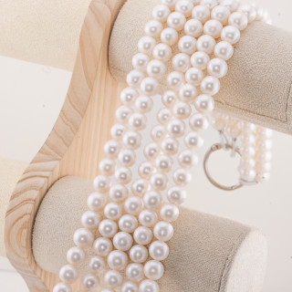 Perles de rivière rondes 10,0-10,5mm AA1B Blanches