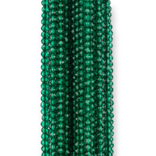 Zirconi Sintetici Perlina Tonda Sfaccettata Diamond Cut 2,5mm 10 Fili Smeraldo