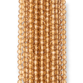 Zirconi Sintetici Perlina Tonda Sfaccettata Diamond Cut 3mm 10 Fili Brown