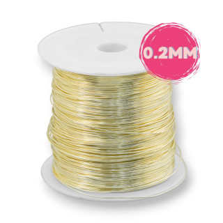 Alambre De Latón Moldeable Protegido Contra La Oxidación Diámetro 0.2mm 250 Gramos Oro 18k