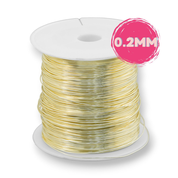 Moldable Brass Wire Protected Against Oxidation Diameter 0.2mm 250 Grams 18k Gold