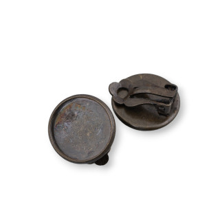 Messing-Ohrclips Basis mit 14 mm interner Lünette 2 mm Rand 12 Paar Rotguss