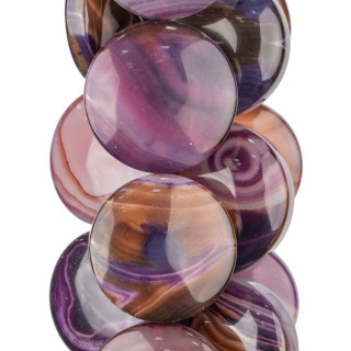Agate violette ronde ombragée 38mm