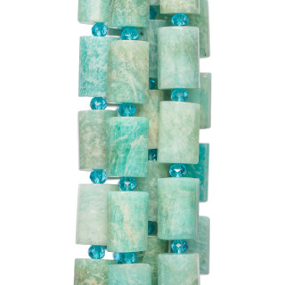 Amazonit Zylinder facettiertes Prisma 10x14mm