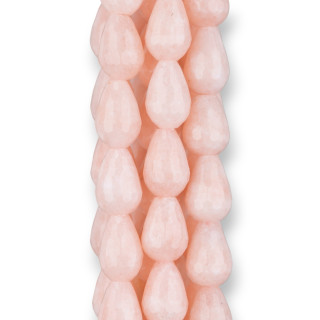 Jade Rose Morganite Briolette Gouttes Facettes 10x14mm