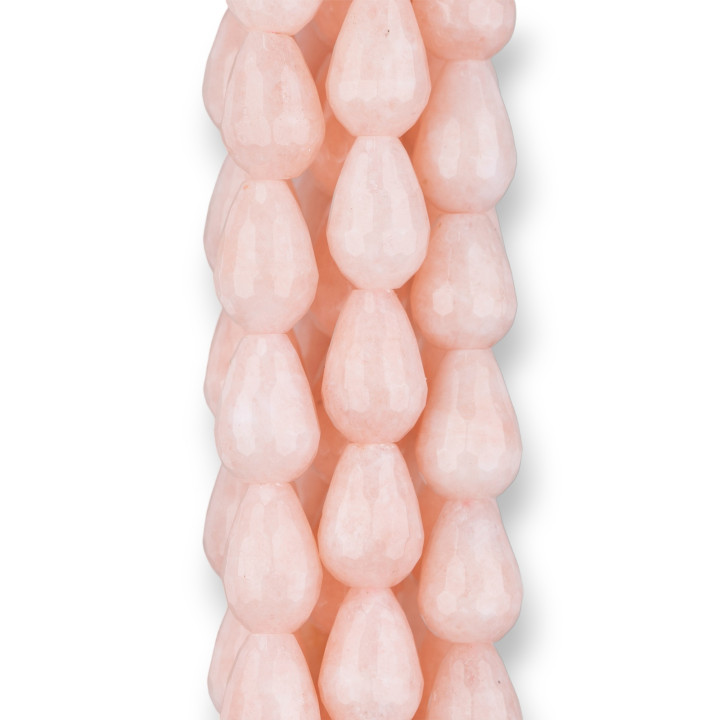 Rosa Jade Morganit facettierte Briolette-Tropfen 10x14mm