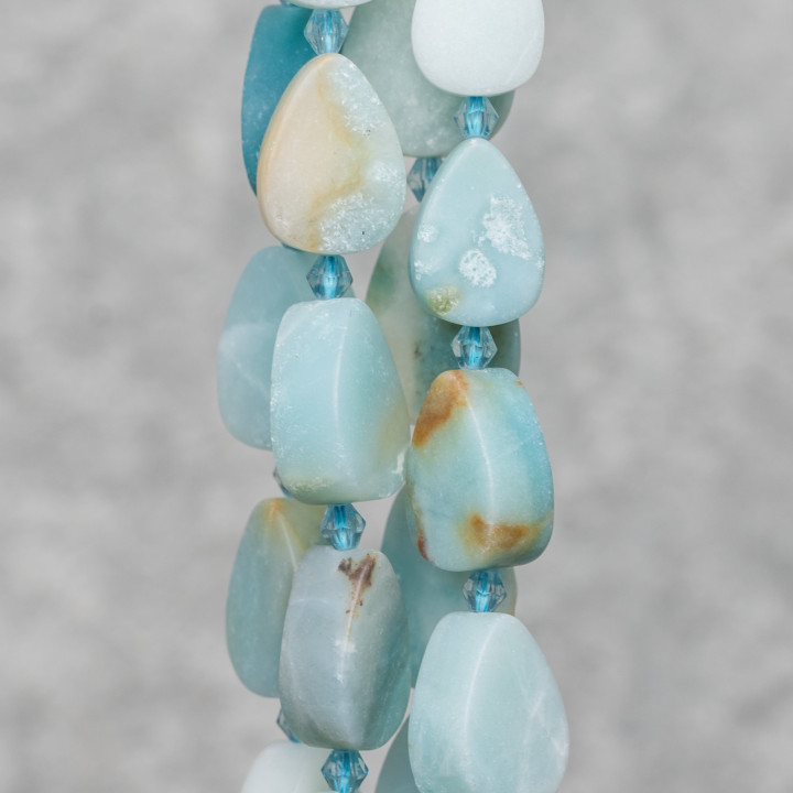 Amazonite Satin Flat Drop (Ματ) 11x16mm