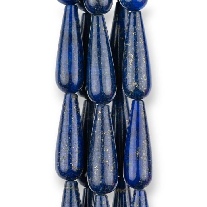 Blauer Lapislazuli verstärkte glatte Tropfen 10x30mm