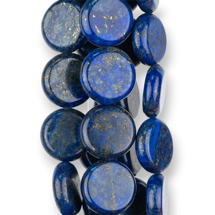Blauer Lapislazuli verstärkt rund flach glatt 16 mm Dicke 05 mm