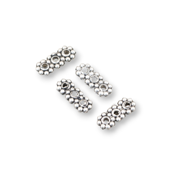 Distanziatori Rondelle Di Ottone Fiore A 3 File 4x10mm 350gr Rodiato