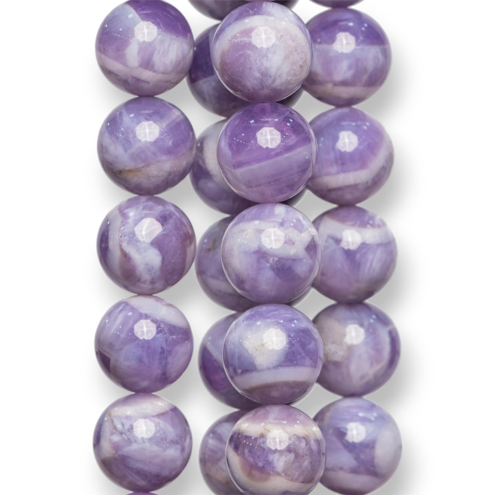 Smooth Round Fossil Amethyst 10mm