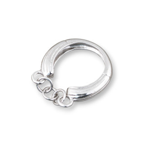 925 Sterling Silber Ringbasis mit innerer Kette 16-17mm 3Stk