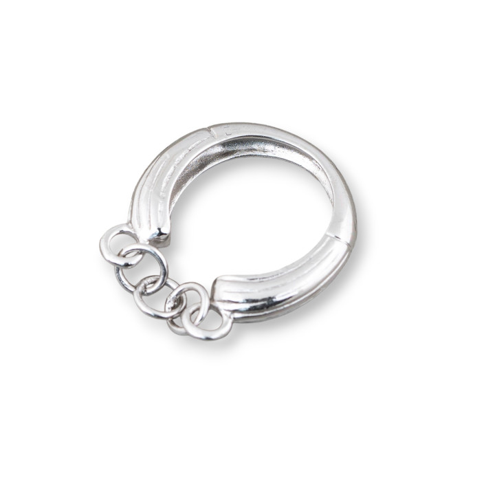 Base For 925 Silver Ring With Internal Chain 16-17mm 3pcs