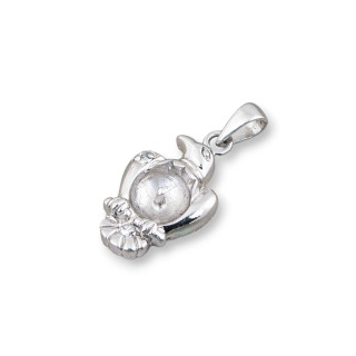 Bases Colgantes Plata 925 Con Circonitas 11x19mm 4pcs