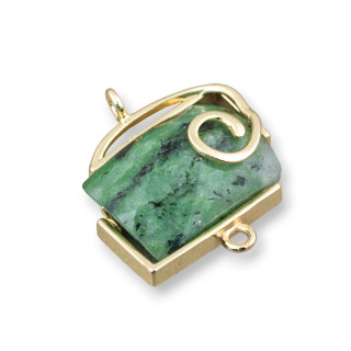 Composant Central De Bronze Avec Rubizoïsite 26x31mm 2pcs