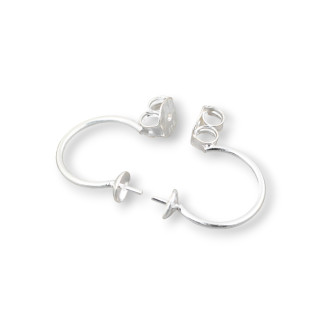 Mèche Papillons Pour Boucles D'oreilles Clous Argent 925 Avec Coupelle 8 Paires Plaqué Argent