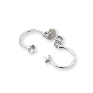 Schmetterlingsdocht für Ohrstecker 925 Silber mit 8 Paar Rhodium Cup