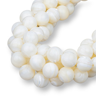 Nacre Blanche Ronde Lisse 10mm