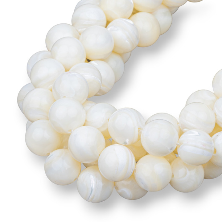 Nacre Blanche Ronde Lisse 12mm