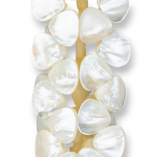 Cremeweißes Perlmutt Plektrum 14x15mm