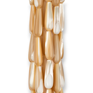 Gouttes Nacre Cappuccino Briolette 6x20mm