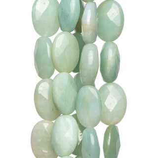 Amazonite Oval Flat Faceted 10x14mm Δεύτερη Επιλογή