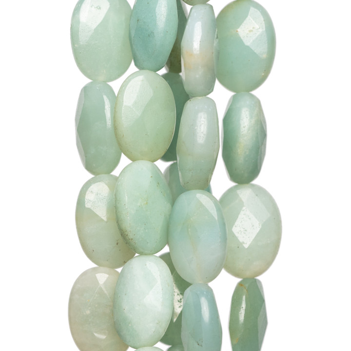 Amazonite Oval Flat Faceted 10x14mm Δεύτερη Επιλογή