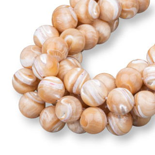 Lisse Ronde Cappuccino Nacre 10mm