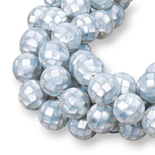 Mother of Pearl Grey Mosaic Στρογγυλό Λείο 12mm