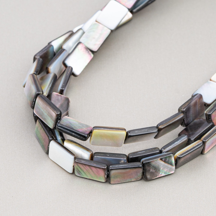 Nacre Noire Plat Rectangle 10x15mm