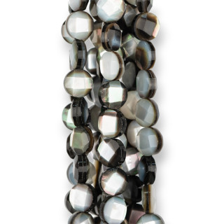 Nacre Noire Ronde Plate Facette 08mm